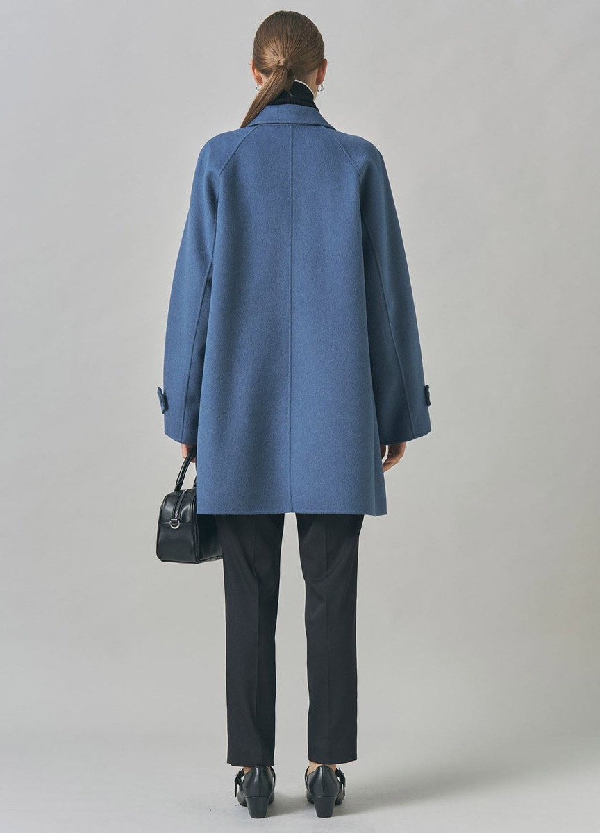 雙面羊絨拉格蘭袖大衣